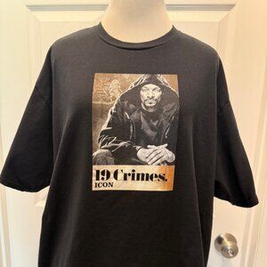 Snoop Dogg 19 Crimes Icon TShirt, Black Short Sleeve, XL